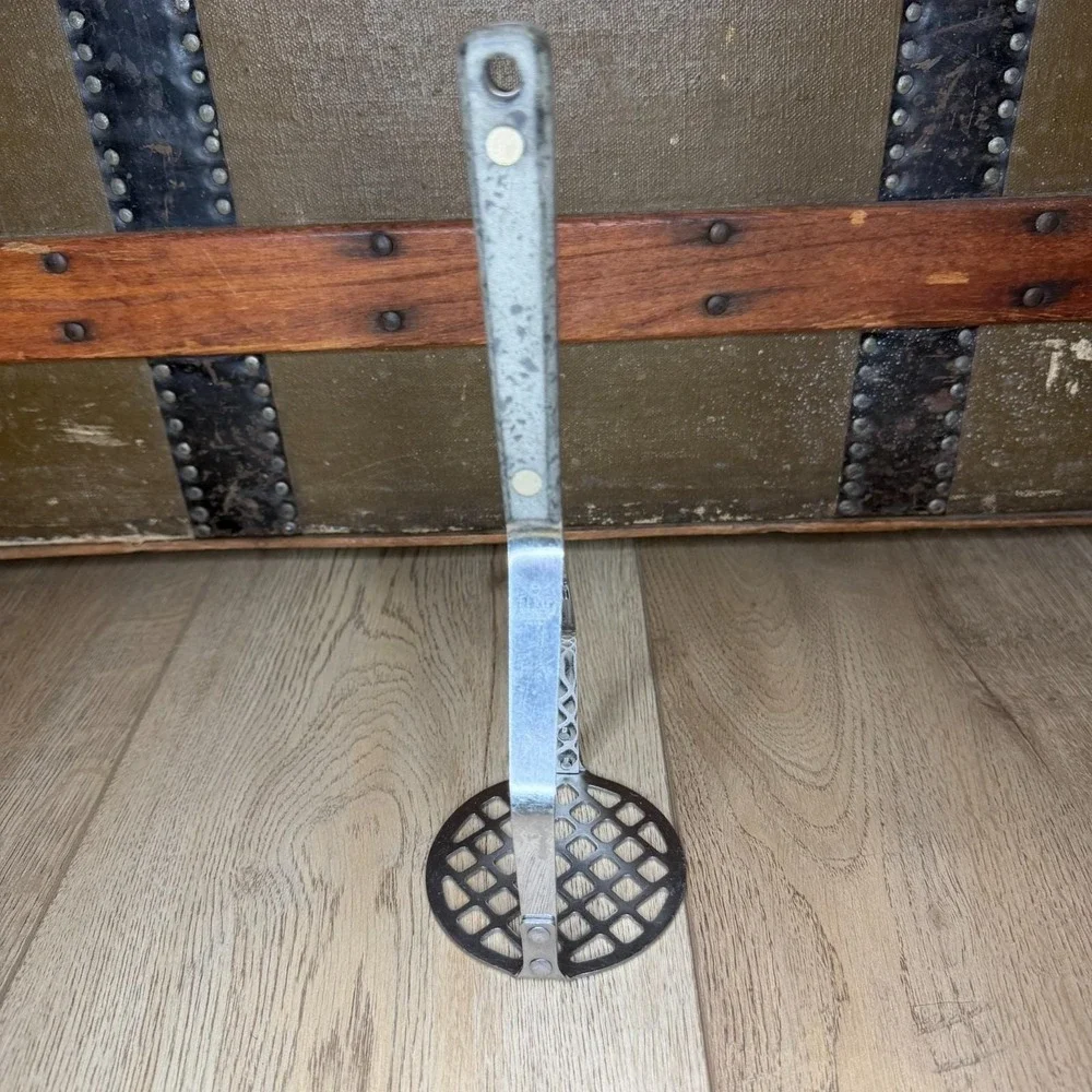 Vtg Flint Arrowhead Ekco Stainless Vanadium Potato Masher‎ Composite Handle READ